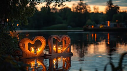 A serene eco-friendly Valentinea??s candlelit dinner by a lakeside