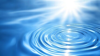 Calm blue water background with soft ripples and sunlight. Perfect for creating a peaceful and serene atmosphere.