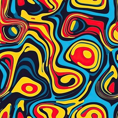 Fototapeta premium Vibrant Turtle Shell Seamless Pattern Dynamic Irregular Design for Fashion Decor and Branding