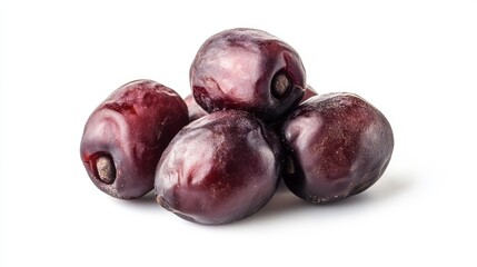 Dates fruit is dried and isolated on a white background. The image has a clipping path.