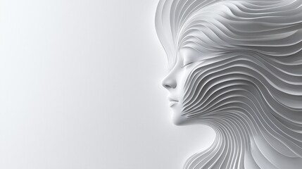 Minimalist human head profile with smooth flowing lines on a white background, symbolizing peace and mental clarity