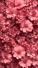 Fototapeta premium Elegant floral background in shades of pink showcasing a dense arrangement of delicate blossoms and petals