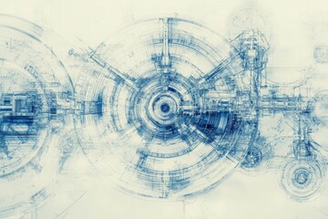 Obraz premium Blueprints of Architectural Engineering: Technical Drafting and Layout Document with Dimensions