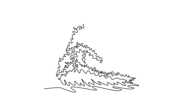 Natural Disaster concept. Single line draw design. Full length animation illustration. High quality 4k footage.