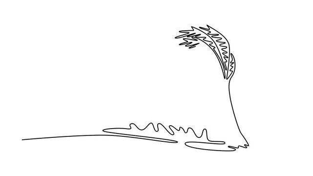 Natural Disaster concept. Single line draw design. Full length animation illustration. High quality 4k footage.