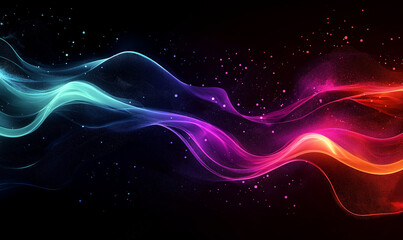 Dark Setting Brought to Life with Colorful Glowing Beams for a Futuristic Artistic Effect
