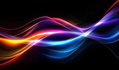 Fototapeta premium Dark Setting Brought to Life with Colorful Glowing Lights for a Futuristic Effect