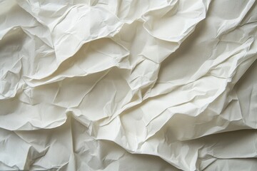Obraz premium Closeup of Crinkled White Paper - Textured, Rough, and Bumpy Surface with Uneven Creases