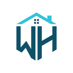 WH House Logo Design Template. Letter WH Logo for Real Estate, Construction or any House Related Business