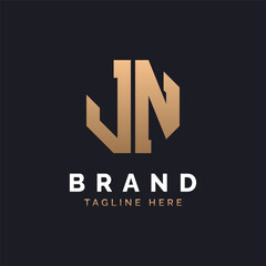 Obraz premium JN Logo Design. Modern, Minimal, Elegant and Luxury JN Logo. Alphabet Letter JN Logo Design for Brand Corporate Business Identity.