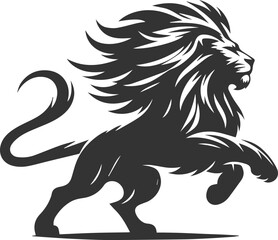 A lion charging forward with fearless energy