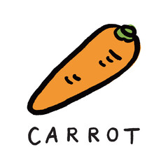 にんじんのイラストと手書き文字のベクターイラスト