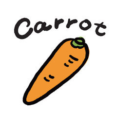 にんじんのイラストと手書き文字のベクターイラスト