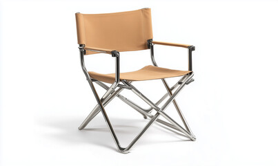 Fototapeta premium Convenient Folding Armchair with Durable Metal Frame for Practical and Comfortable Seating
