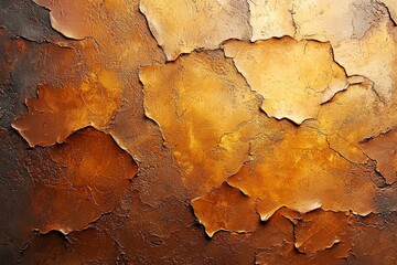 Fototapeta premium Iridescent metallic abstract texture with gold and copper hues