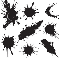 Black brush strock set 