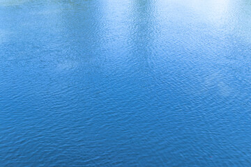 Blue water surface with ripples.