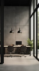 modern living room interior, sophisticated, business, workplace, cafe, modern, minimal, contemporary, neat.
