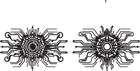 Set of elements for flat design, patterns, ornaments, mandalas. Hand drawn vector illustration	