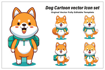 Dog Cartoon vector Illustration.