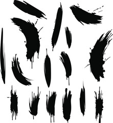 Black brush strock set 