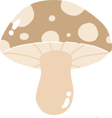 Cute mushroom, hand drawn spring element vector