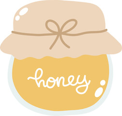 Cute honey jar, hand drawn spring element vector