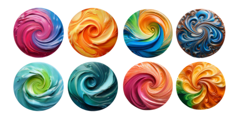 Colorful Swirling Patterns in Circular Design for Artistic Inspiration