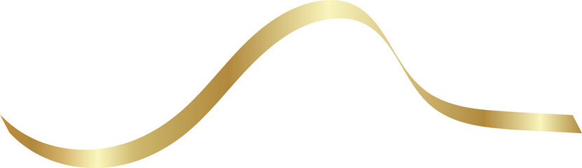 Gold shiny ribbons set. Decoration for party, holiday, New Year