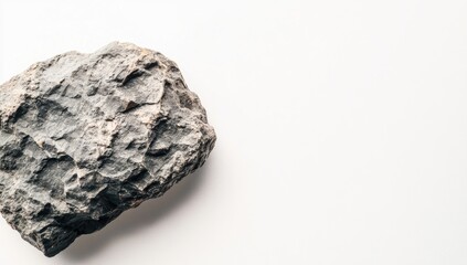 Fototapeta premium Gray rock specimen on white surface