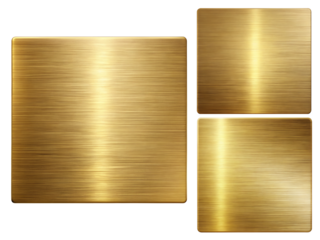 Gold metal plate, a Set of gold metal textures, and metal textures isolated