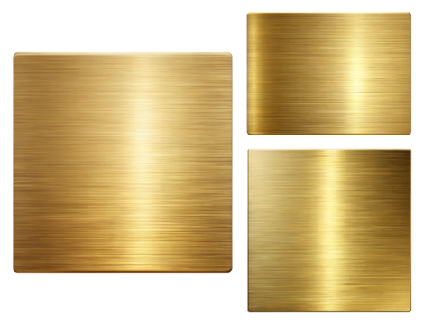 Gold metal plate, a Set of gold metal textures, and metal textures isolated