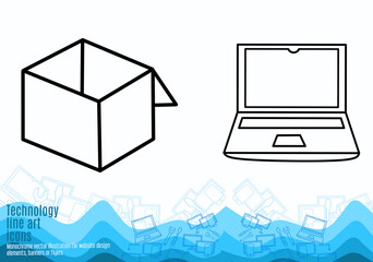 Software development icon set. Vector symbols to be used for Software development and information technology.