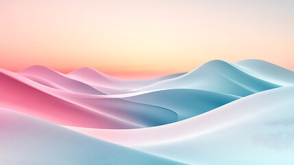 Soft colorful hills at sunset for dreamy natural landscape background design
