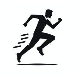 Running man silhouette on white background