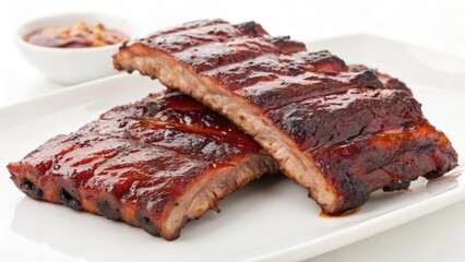 BBQ Ribs on White Plate