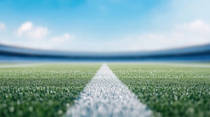 Curved LED Billboard Wrapping Around Stadium with Clear Blue Sky