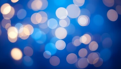 Fototapeta premium Luces bokeh sobre un fondo azul
