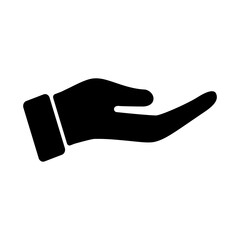 Hand icon.Empty open hand icon. Hand gesture icon. Flat vector illustration simple design.