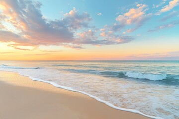 Golden Hour Beach Sunset Calm Seascape