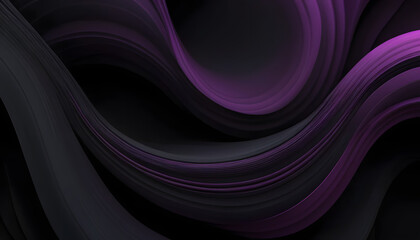 Fototapeta premium 4K Abstract Purple and Black Waves – Futuristic Fluid Design 