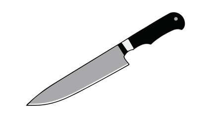 simple kitchen knife with black handle sign vector illustration