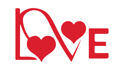 cute love sign with hearts vector illustration