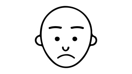very simple outline sad face vector illustration