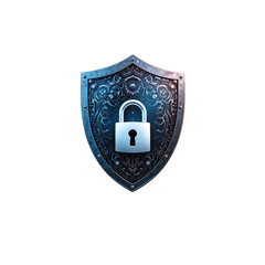 Cyber Security Shield: Data Protection & Privacy isolated on transparent background