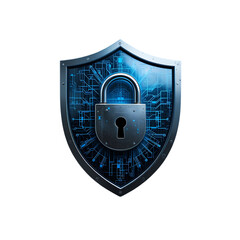 Cybersecurity Shield: Data Protection & Privacy isolated on transparent background