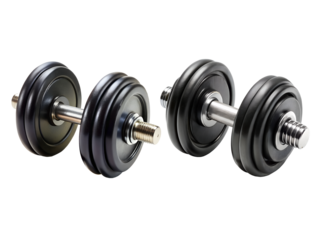 Dumbbells set, Fitness equipment, and Gym elements isolated