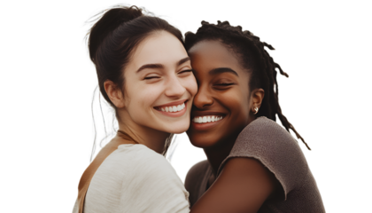 Joyful Woman Sharing a Loving Hug with Friend