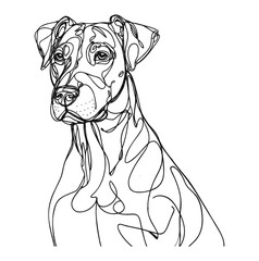 illustration of a  Pinscher  line art vector