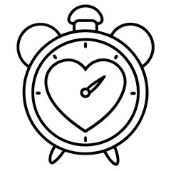 Heart and Clock Minimal Line Art